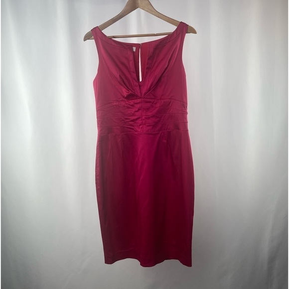 Kay Unger Sleeveless Satin Sheath Dress in‎ Pink Size 10 - Picture 1 of 4